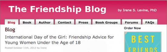 the friendship blog, best friends forever, irene levine, irene s.levine